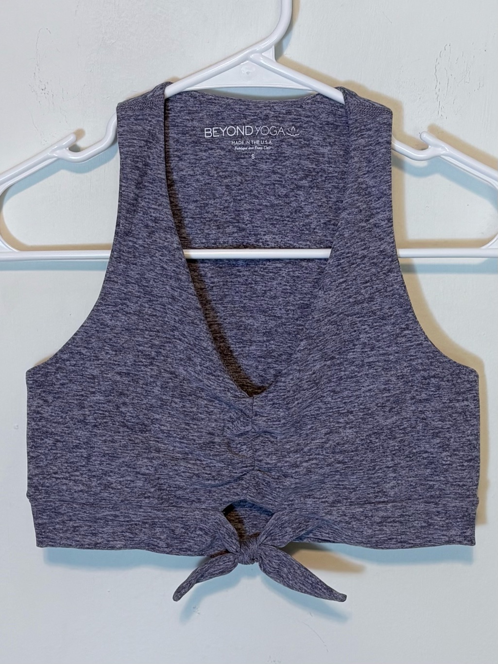 New Beyond Yoga Purple Spacedye Tie Front Cropped Tank Size S